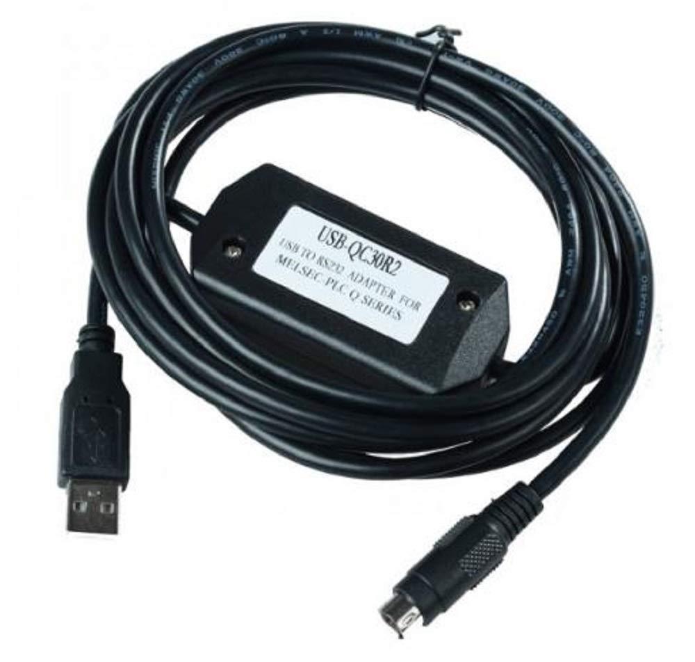 【神話広場】 三菱 Qシリーズ 互換 シーケンサ RS232 USB 変換 ケーブル MiniDIN 6ピン USB-QC30R2