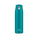 ティファール 水筒 マグボトル 480ml ワンプッシュ開口 スライドロック付き 「ステンレスマグボトル ライト&ゴー マグ」 アクア N21507