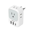 変換プラグ Cタイプ 海外旅行用 韓国 変換プラグ TESSAN USB-C付き 4個AC差込口 2個Type-A 1個Type-C イタリア スペイン ドイツ ベトナム オーストリア ヨーロッパなどの国に対応 変換器