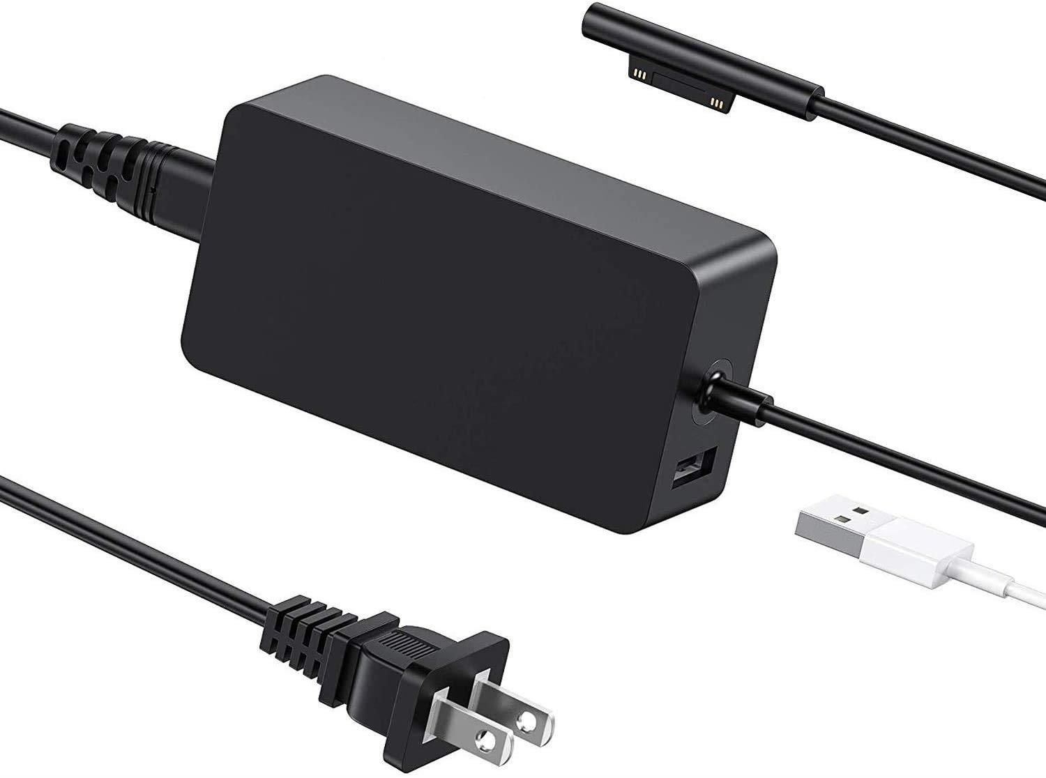 Surface Pro Charger Surface Laptop Charger 65W 15V 4A Power Supply Compatible Microsoft Surface Pro 9/8/7/6/5/4/3/X Surface Laptop1/2/3/4 Surface Go1/2/3 Surface Book 1/2/3 高速 電源アダプタ 充電器