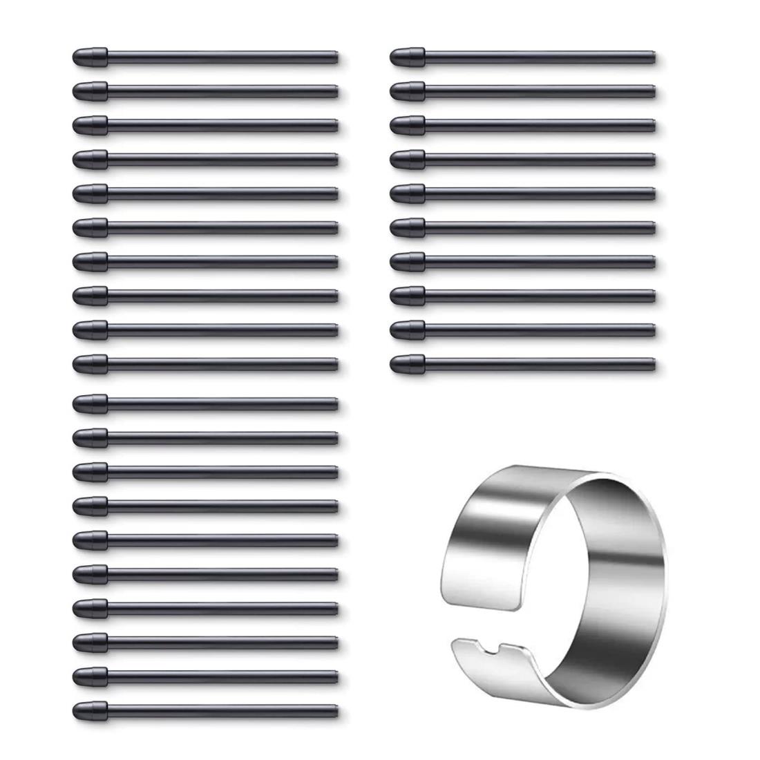 【DFsucces】For Wacom Pro Pen 2用替え芯 プロペン2対応 標準芯 30個入 ペンタブレット用 構図 設計 イラスト描画 芯抜き付き （ブラック）