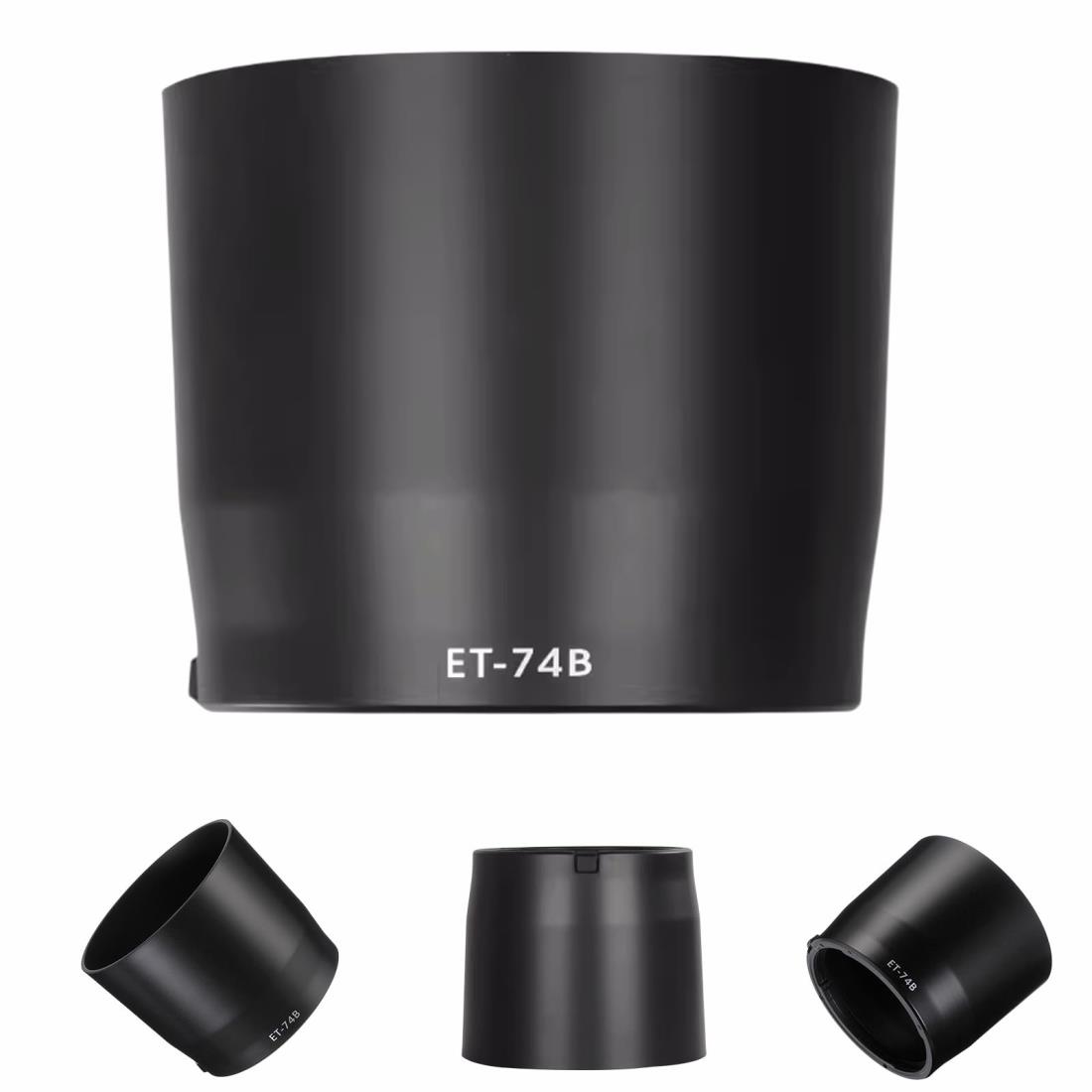 レンズフードET-74B キヤノンRF100-400mm F5.6-8 IS USM/EF70-300mm F4-5.6 IS II USMレンズ対応 キヤノンET-74Bとの互換性あり 非画像光・干渉光を防ぐ レンズ保護 取り付け設計 互換レンズフード