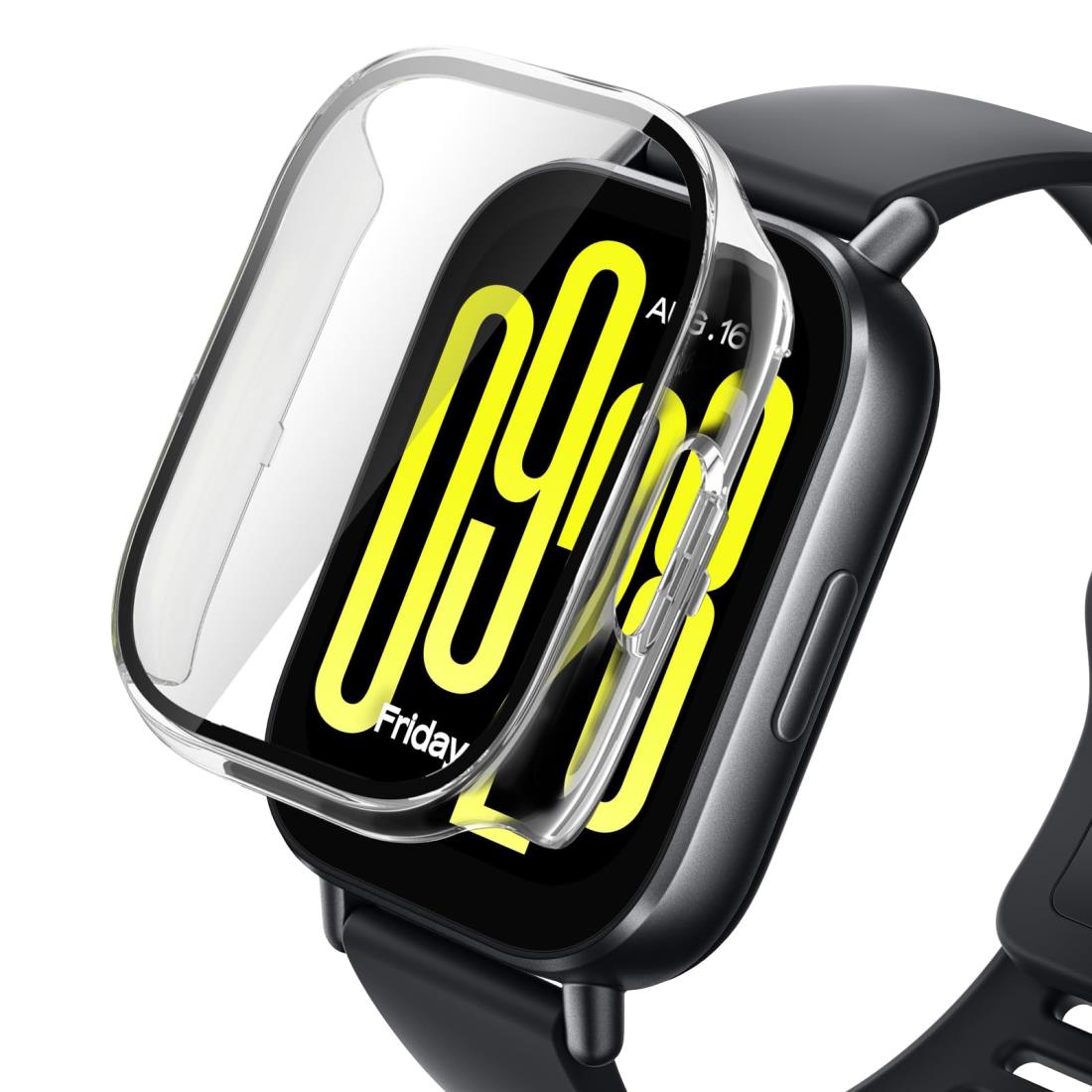 AiMaoo シャオミ(Xiaomi) Redmi Watch 5 Active 対応 ケース 強化ガラスフィルム 2インチ 保護 カバー 硬質ポリPC素材 一体化 耐衝撃 傷防止 変色防止 全面カバー 全面保護 スマートウォッチ シャオミ(Xiaomi) Redmi Watch 5 Active 用 (クリア)