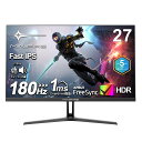 Minifire ゲーミングモニター27インチIPSパネル最大180Hz FHD 1080p HDR10 sRGB 120% 300cd/m² AMD FreeSync 16.7M(8bits) VESA 100*100mm スピーカー内蔵 DP1.4/HDMI2.0ポート (HDMIケーブル付属、MFG27F4S)