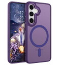 BENTOBEN Galaxy S24 ケース MagSafe対応 半透明 マット感 ワイヤレス充電 指紋防止 ストラップホール付き メタル レンズ保護 耐衝撃...