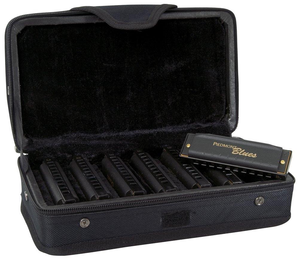 Hohner Piedmont Blues 7-Harmonica Pack with Case