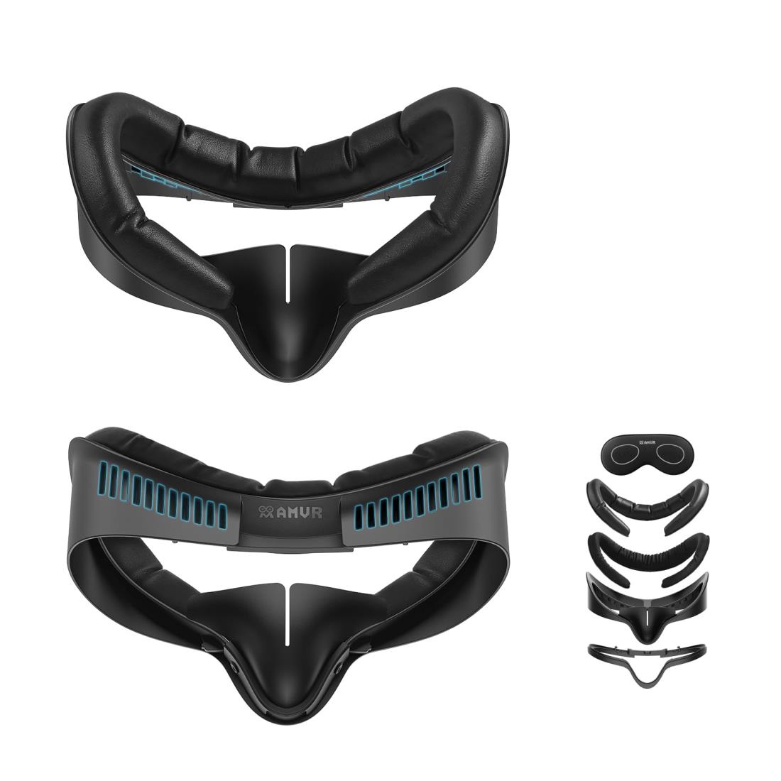 AMVR Facial Interface Quest 3Sに対応フェイスクッション洗濯可能フェイスカバー柔らかいPU&アイスシルク (標準版)