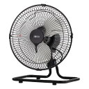 広電(KODEN) 工業扇 工場扇 業務用扇風機ミニ 25cm 据置き型 上下左右360°ラウンドムーブ送風 自動首振り 風量3段階 アルミ羽根 持ち運び簡単 ブラック CFF253DMA-AZ