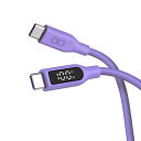CIO 柔らかいシリコンケーブル 液晶ディスプレイ搭載 USB type-C 充電ケーブル 100W対応 iphone15 / 16 タイプC usb type c to c ケーブル 【液晶部に保護フィルム有】(2m、ストレート、パープル)