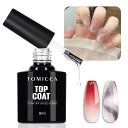 TOMICCA ジェルネイル トップコート 8ml 拭き取り不要 クリアジェルネイル 高光沢ポリッシュトップコート 簡単UV/LED対応
