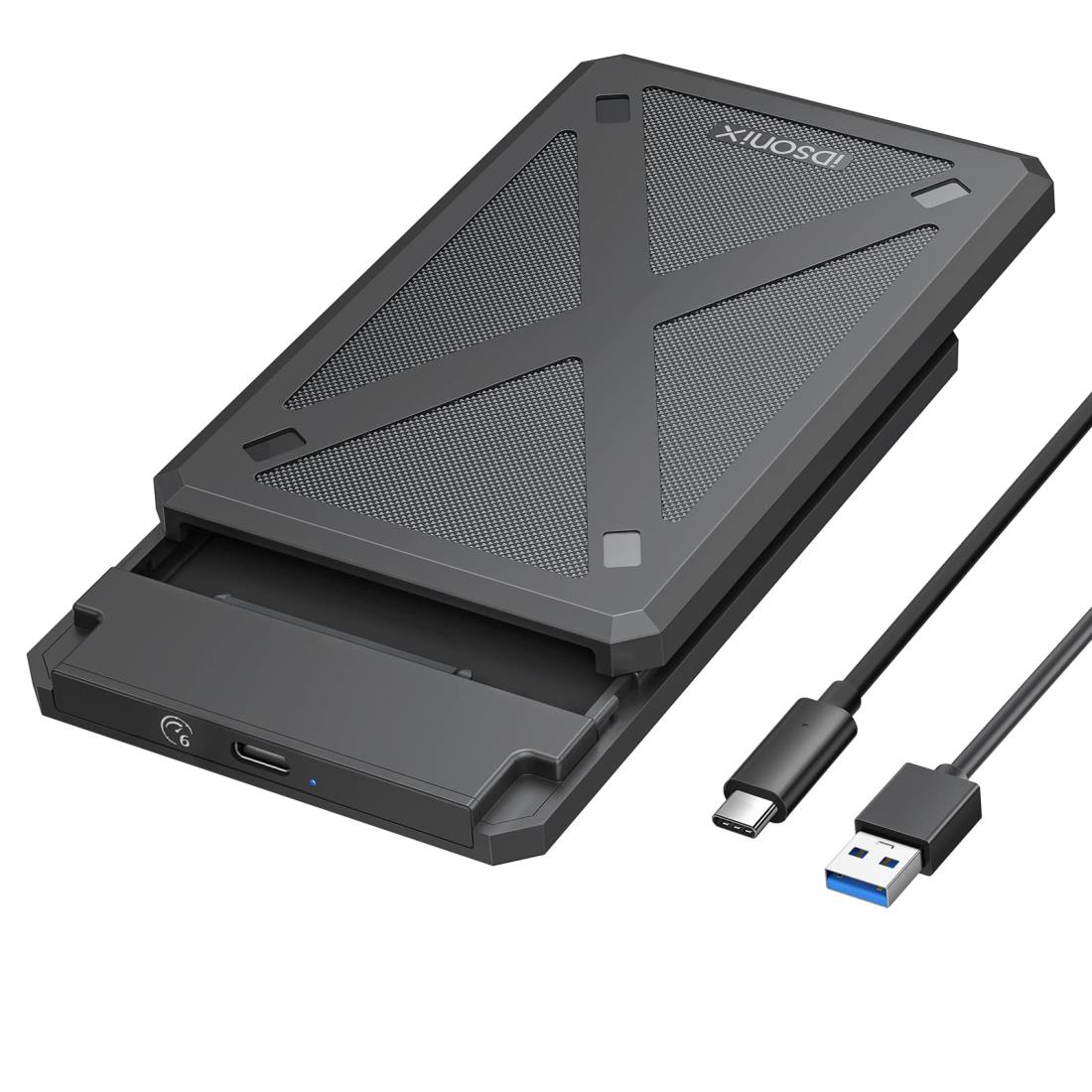 【6Gbps】iDsonix 2.5インチ 外付けハードディスク ケース HDD/SSD両対応 7mm-9.5mm usb3.0 SATA対応 取付簡単 最大6TB対応