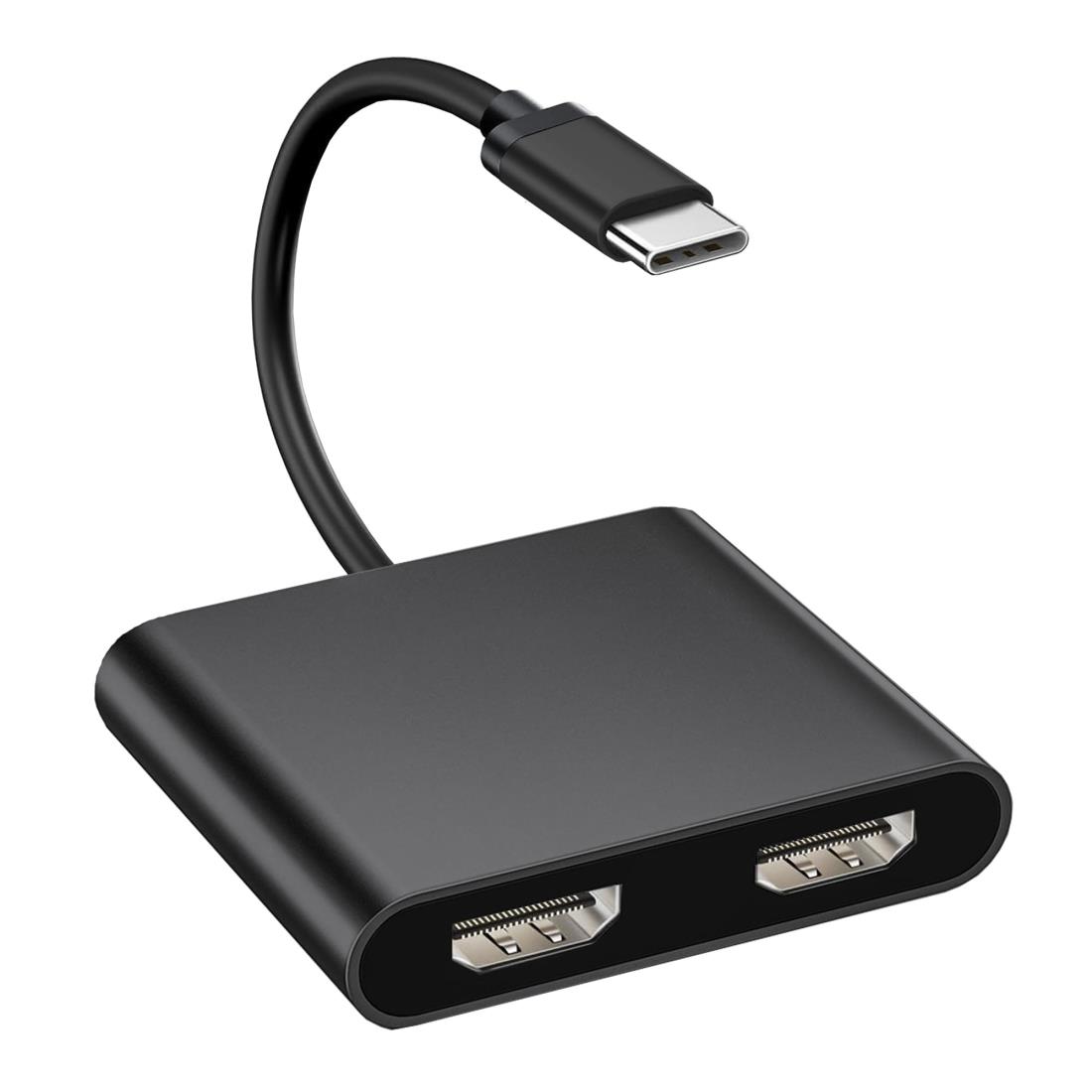 Aibilangose USB C HDMI 変換アダプター デュアル HDMI Type-C マルチディスプレイアダプタ HDMI 拡張/複製 3画面 4Kx2K映像出力 USB HDMI 2ポートデュアルモニター HDMI 拡張 USBディスプレイアダプタ HDMI ハブ HDMI 分配器 拡張モード対応 MacBook/Surface Go/他のタイプC