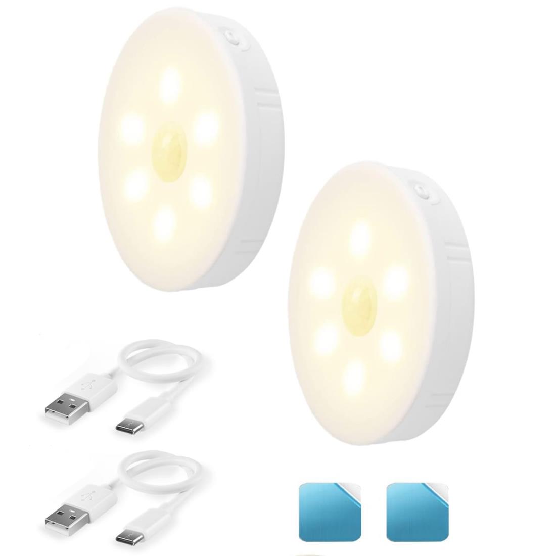 センサーライト フットライト 足元灯 1000mAH充電池 Iseebiz 人感センサー 明暗センサー 電球色 LED ワ..