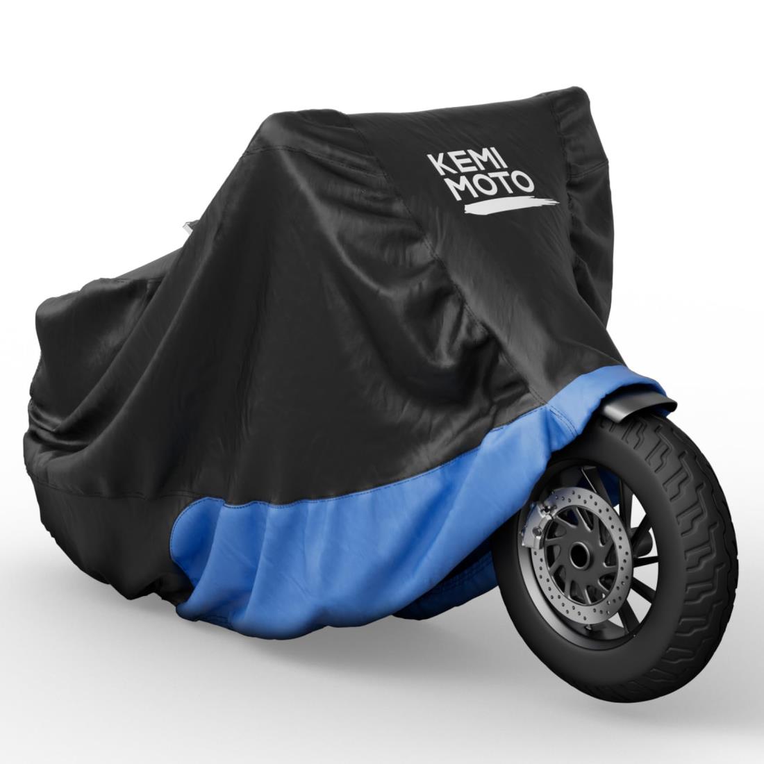 【革新版】KEMIMOTO レブル250/500/1100用 バイクカバー 防水300D厚手 UVカット 紫外線防止 高防風 防埃 防雨 防雪 反射テープ付き 色褪せない 耐用 収納袋付き ホンダのレブル用カバー ブルー