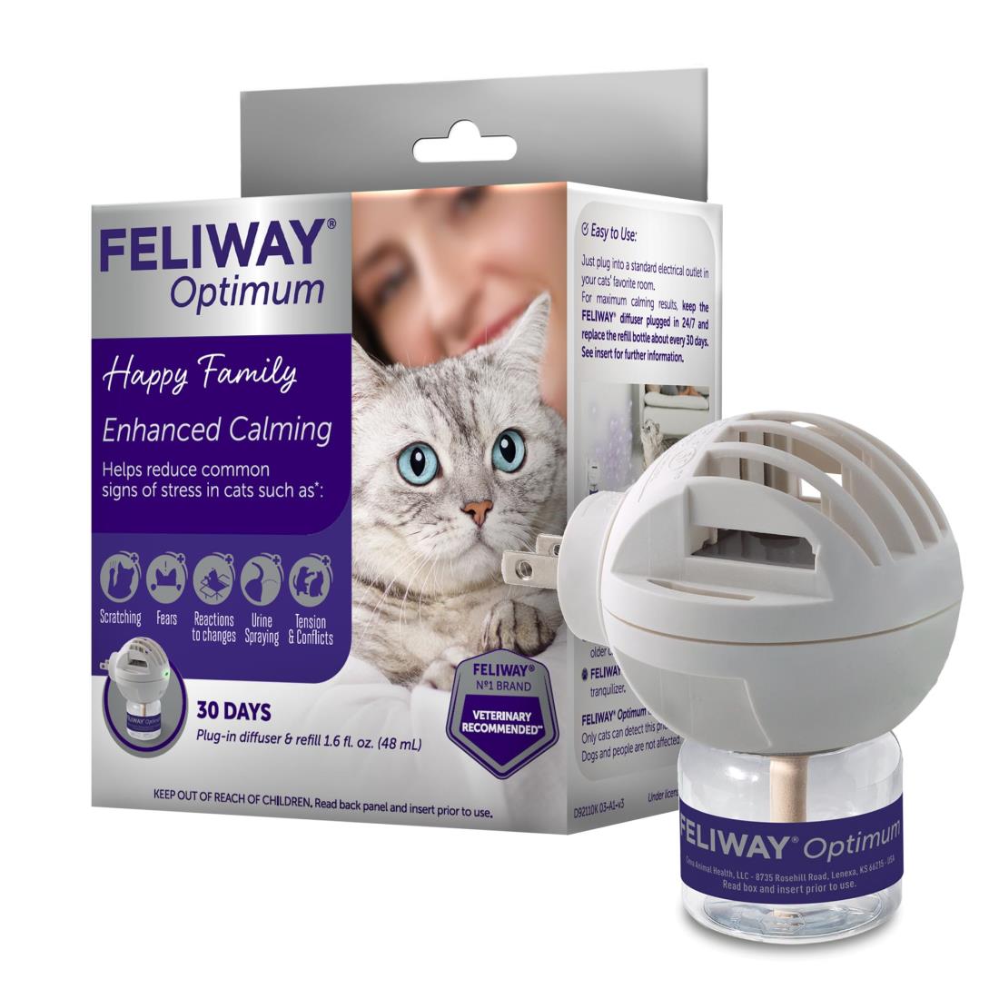 FELIWAY オプティマム 猫 癒し強化フェロ モンディフューザー 30日スターターキット(48mlL) 半透明