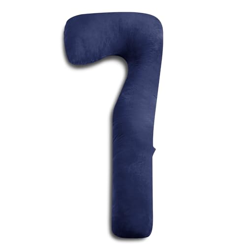 AngQi 抱き枕 だきまくら 大きいサイズ 150cm 男女兼用 妊婦用抱き枕 妊娠用 横向き寝 枕 クッション マタニティ 抱きまくら 等身大 癒し 快眠グッズ マイクロファイバー生地 7型 ダークブルー