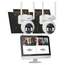 【24時間連続録画可能・電源不要】Hiseeu ソーラーパネルカメラ セット 12インチLCD液晶モニタ一体型NVR 8000mAh 遠隔監視 防水等級ip65 AI動体検知 屋内/屋外 セキュリティ 防犯カメラ 常時録画可能 2.4gのルーターに対応可能