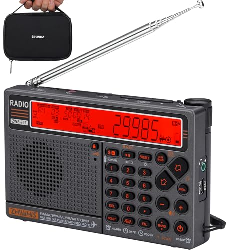 ZHIWHIS 高性能マルチバンドラジオ エアバンド受信機 FM/AM/SW/AIR/UHF/VHF 懐中電灯/SOSアラーム/ラジ..
