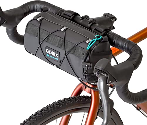 GORIX(ゴリックス)フロントバッグ 自転車 おしゃれ 防水撥水 スマホ ロードバイク (GX-AMIGO) 自転車バッグ ハンドルバッグ 反射リフレクター フロントばっぐ フレームバッグ おしゃれ クロスバイク 自転車通勤 街乗り 小物収納 (ブラック)