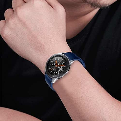 [GOHHME] 時計バンド ベルト19mm 20mm 22mmシリコンバンド 防水時計替えベルト 腕時計バンド19ミリ 20ミリ 22ミリ Quick Releaseスマートウォッチバンド ベルト ベルト 替えバンド ナイロン スポーツループ 軽量 通気性 調整簡単 (20mm, ブルー)