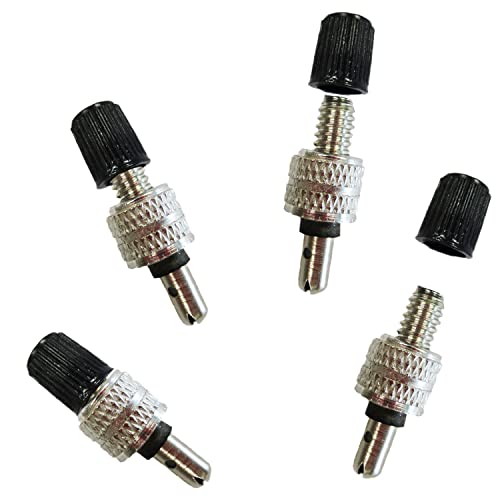 reiri 自転車 虫ゴム 不要 スーパーバルブ 英式 (ブラック4個) 取説付き むしゴム不要 バルブ(4)