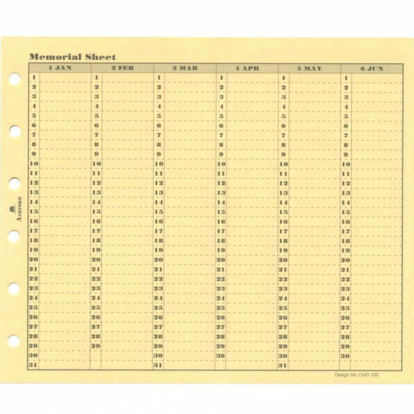 Ashford／アシュフォード ミニ6穴 メモリアルシート(グレース)5sheets 1540-100【あす楽対応】
