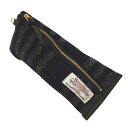 Harris Tweed/ハリスツイード 三角ペンケース【ホワイト/バー】