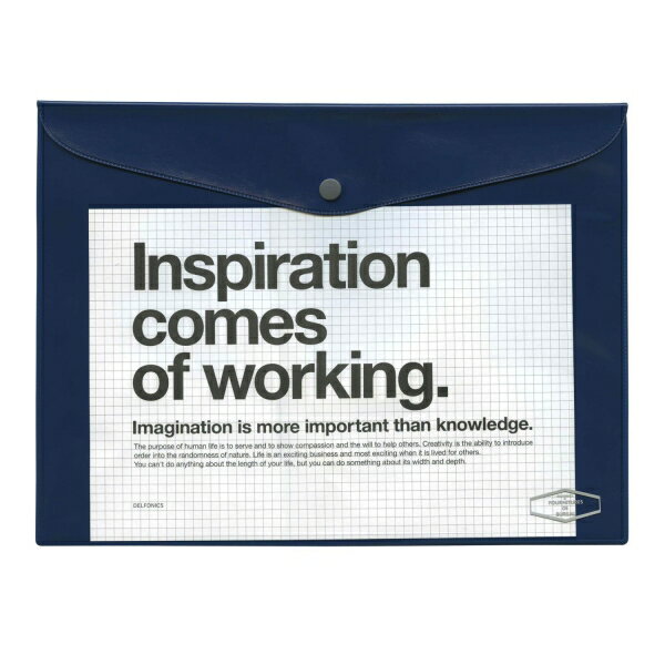 A4-size horizontal vinyl briefcase [Dark Blue] VC25