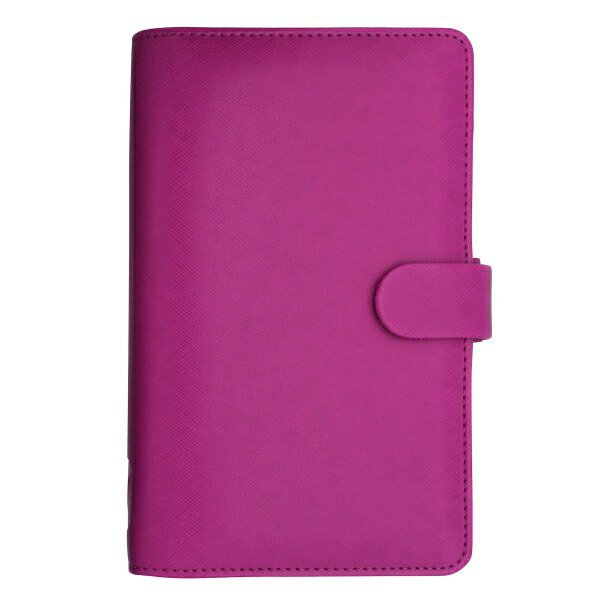 システム手帳 バイブルスリム(コンパクト) サフィアーノ リング径15mm【ラズベリー】