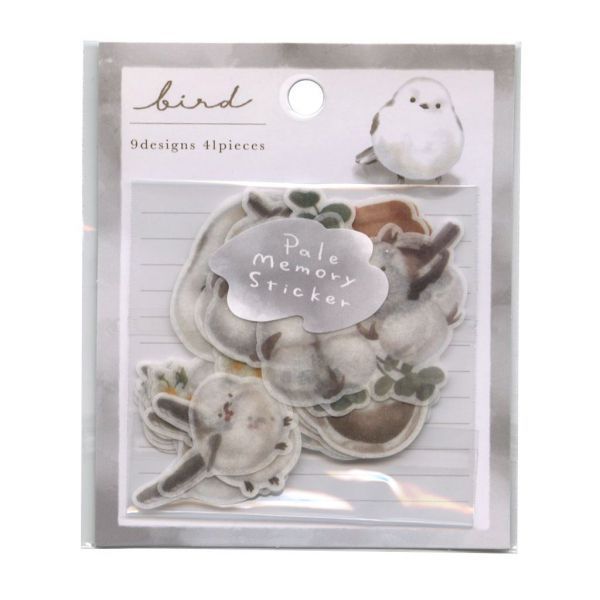 樂天商城 - ペールメモリーステッカー マスキングシール フレークシール【バード】デコレーション かわいい