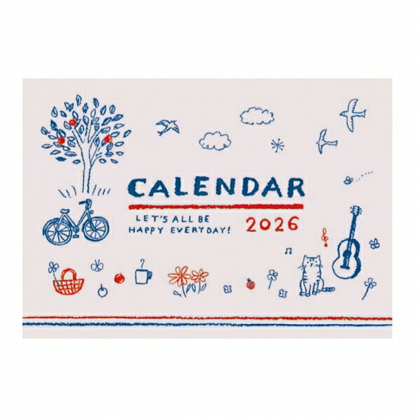 2026年 イラストライフカレンダー 壁掛けタイプ