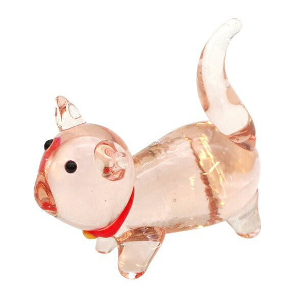 ガラス製 ペンレスト ガラスペン置き【キャット ピンク】かわいい 動物