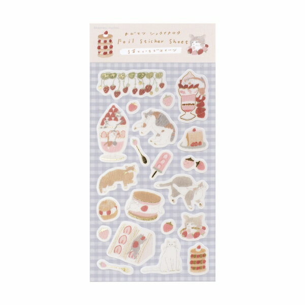 樂天商城 - トビマツショウイチロウ 箔押しシールシート【いちごスイーツ】