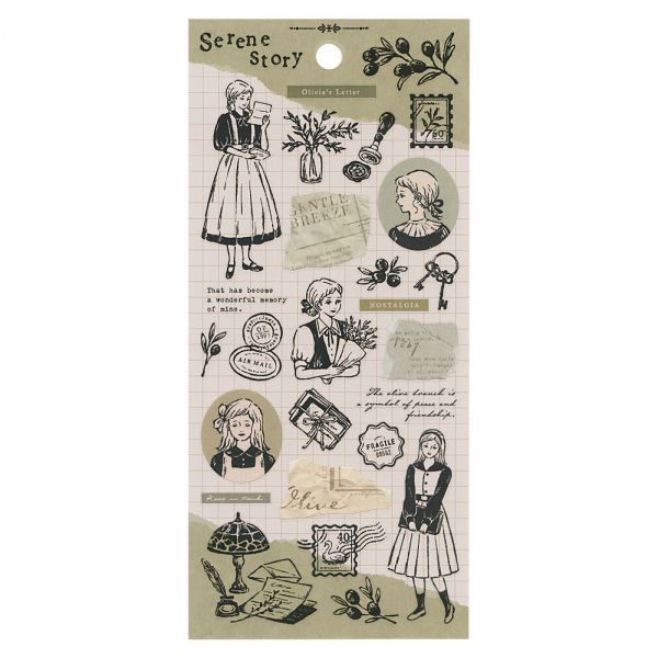 セリーンストーリーステッカー クリアシール 【オリビアの文通】女の子 コラージュ デコ かわいい