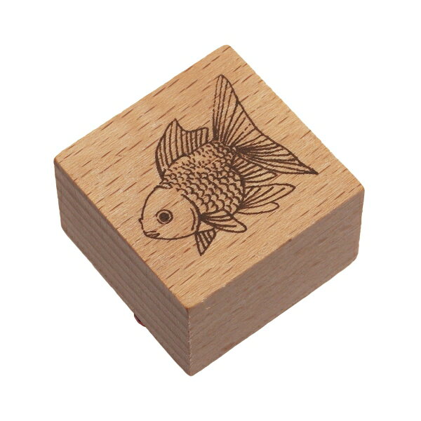 樂天商城 - ウッドスタンプ 30×30mm【琉金】手帳デコ 木製ハンコ
