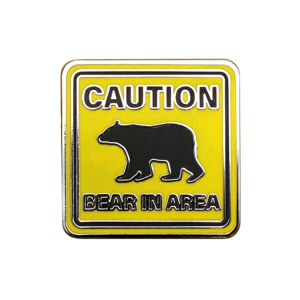 FARM HUT エナメルピンズ【Caution plate-bear】