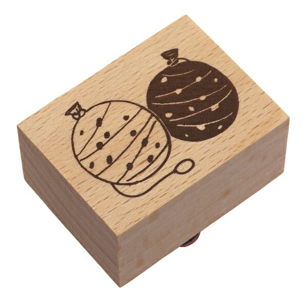 ウッドスタンプ 40×30mm【水風船】手帳デコ 木製ハンコ