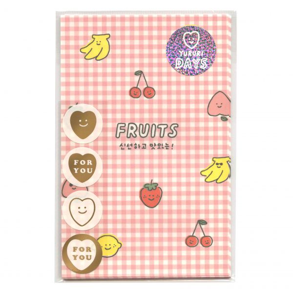 DREAM DAYS YURURI DAYS 紙袋 【フルーツ】ゆるかわ ラッピング シール付き