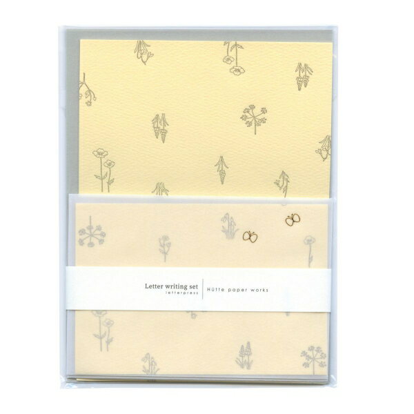 トレペ封筒のレターセット【イエロー】便箋 封筒 手紙 トレーシングペーパー かわいい