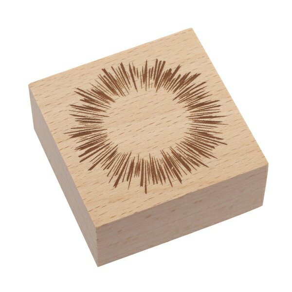 ウッドスタンプ 45×45mm【吹き出し(集中線)】手帳デコ 木製ハンコ