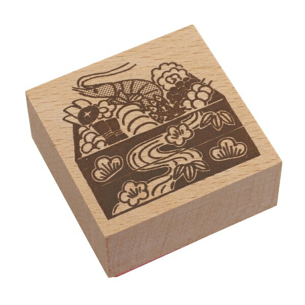ウッドスタンプ 45×45mm【おせち料理】手帳デコ 木製ハンコ