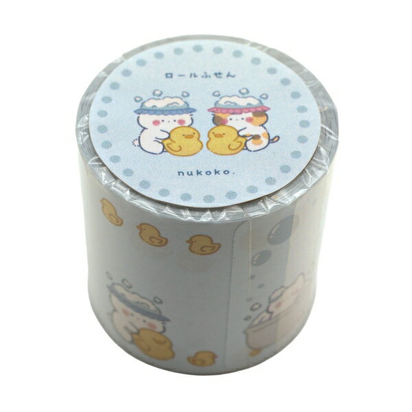 Label Paper - ぬここ もちゃうめ ロール付箋 ふせん 幅40mm【バスタイム】