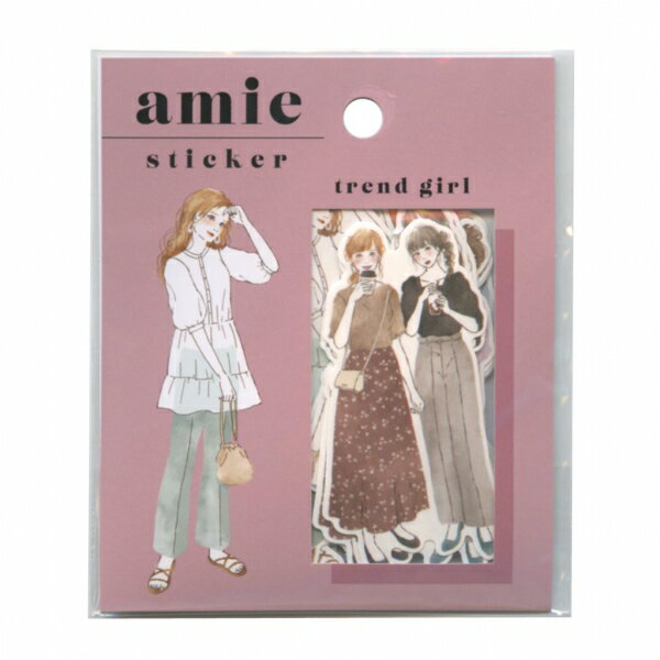 楽天文具・文房具のKDM 楽天市場支店Amie sticker/アミ ステッカー 【trend girl】かわいい フレークシール