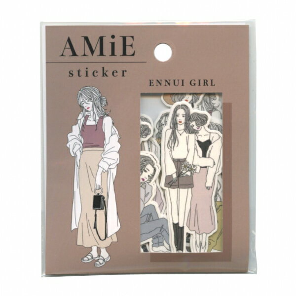 楽天文具・文房具のKDM 楽天市場支店Amie sticker/アミ ステッカー 【ennui girl】かわいい フレークシール