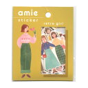 Amie sticker/アミ ステッカー 【retro girl】かわいい フレークシール