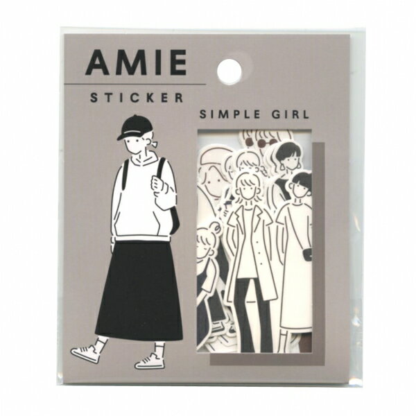 楽天文具・文房具のKDM 楽天市場支店Amie sticker/アミ ステッカー【simple girl】かわいい フレークシール