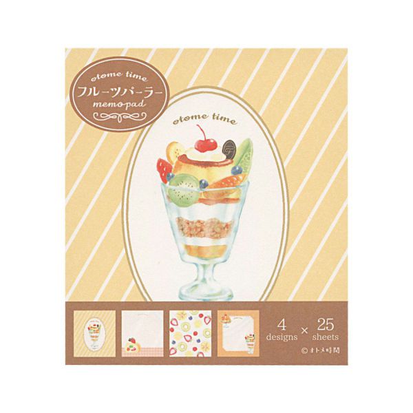 オトメ時間 フルーツパーラー メモパッド 100枚【プリンパフェ】かわいいのサムネイル