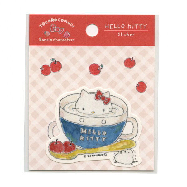 樂天商城 - トコロコムギ×サンリオコラボ ステッカー【キティちゃんとほっとミルクにゃんこ】かわいい