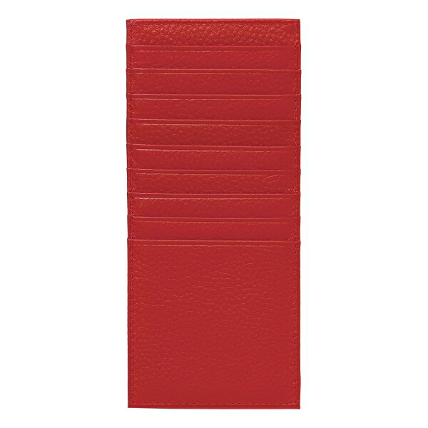 革製 両面 カードケース【レッド】