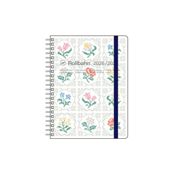 2026年 手帳 3月始まり 月間ブロック ロルバーンダイアリー A5 フローラ【ホワイト】
